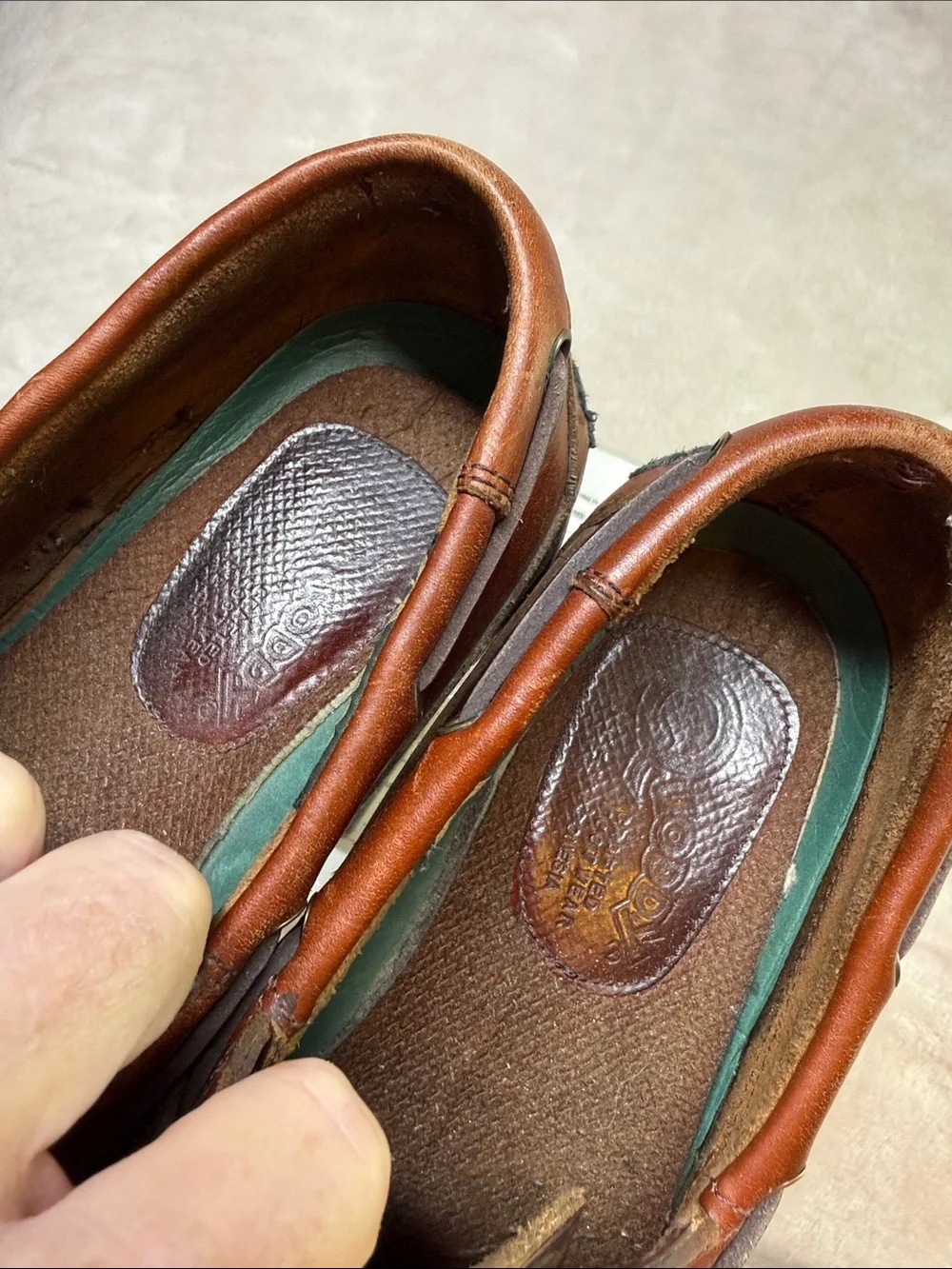 ⭐️Vtg Quoddy Men's Handsewn Leather Boat Shoes Moccasins Brown SZ 9M